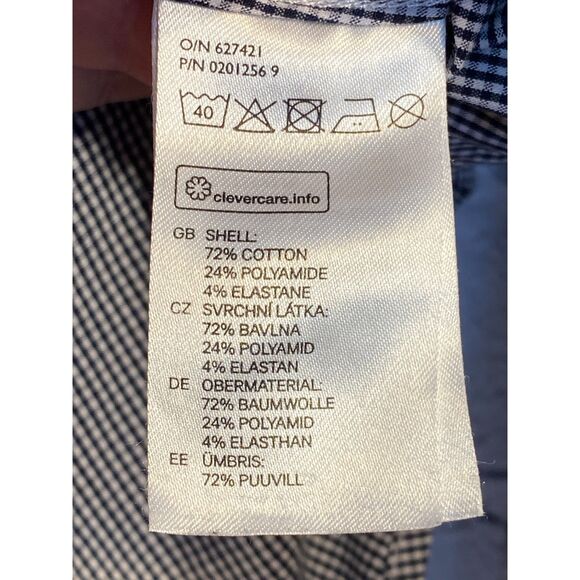 H&M Men's Black and White Small Check Long Sleeve Button Up Shirt Size M - Picture 10 of 11